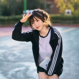 Japanese Style Gymnastics Outfit Womens College Wind Three Stripe School Uniform Jacket Lazy Style Pure Cotton Sports Suit Spring Autumn