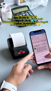 Free 3 rolls mini printer thermal printer kasir printer barcode mobile printer bluetooth+USB sticker resi Support Android/ios/windows Mencetak Struk Uang/untuk Food Delivery