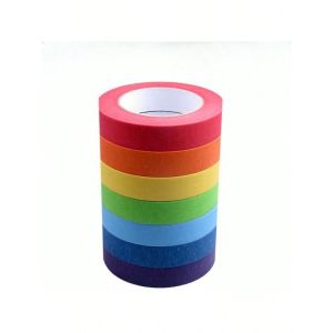 Seven Colors Decorative Tape 7-Pack DIY Art Tape No-Trace Paper Back-to-School Supplies Learning Tools