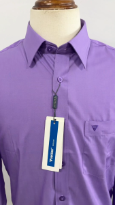 VIỆT TIẾN SALE - Áo Sơ Mi Nam VIETTIEN Tay Dài Màu Tím Violet Trơn Form Regular Lai Bầu Công Sở