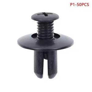 TUOSEN 50 / 100 Chiếc 8 Mm Nhựa Đinh Tán Dây Vít Ô Tô Ốp Lưng Fender Đen Đinh Tán Xe Dây Kẹp Cho TRX680 TRX650 TCVN