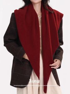 ผ้าพันคอสามเหลี่ยมขนสัตว์แท้ 100% จากอังกฤษ หรูหรา อเนกประสงค์ นุ่มสบายมาก ผ้าพันคอผู้หญิงสำหรับฤดูหนาว สวมใส่สบาย อ่อนโยน หวานละมุน สไตล์เกาหลี