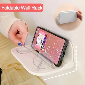 Foldable Bathroom Shelf Wall-Mounted Punch-Free Shampoo Towel Clothes Storage Rack Sink Toilet Restroom Rack