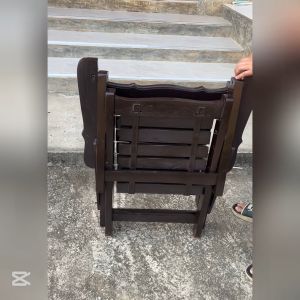 เก้าอี้พับชายหาด ปรับ นั่ง/นอนได้ [งานไม้สักแท้] 65*100*70 ซม. กว้าง*ลึก*สูง เก้าอี้นั่งโซฟา สีโอ๊คเข้ม