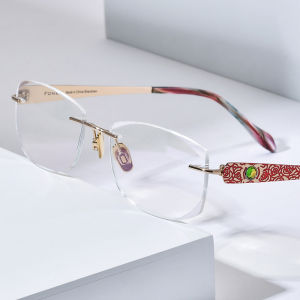 FONEX Rimless Titanium Glasses Frame Women 2025 New Luxury Brand Design Diamond Trim Eyeglasses Frameless Ultralight High-Quality Japanese Myopia Optical Prescription Eyewear 6121
