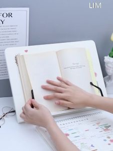 SG Large Book Stand for Reading 34x24cm 5 Angles Adjustable PVC Wooden Book Holder for TextbookTabletPad Phone Holder