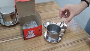 Filter Saring Kopi Vietnamese Coffee Drip Pot Stainless Steel 100ml 8 Quai 9.5x6.5cm