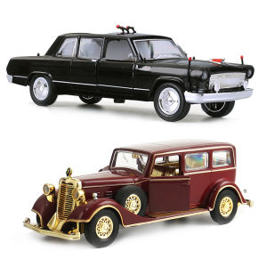 โมเดลรถยนต์ไฟฟ้าสีแดงกลับบ้านแบบย้อนยุค โมเดลรถยนต์สุดเท่ขนาด 1:32 สำหรับผู้ใหญ่ รุ่น 833 ของเล่นตั้งโต๊ะที่สร้างสรรค์