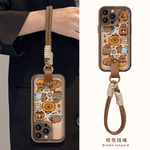 Cute Capabala for Apple 16promax Phone Case Iphone15 New Arrival Huawei Mate60pro Cute Pura70 Wrist Strap 0opporeno12 Lanyard Vivos19/X100