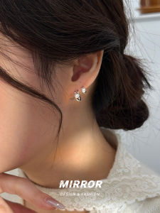925 Sterling Silver Pearl Shell Earrings Womens Fashion Hoop Earrings Unique Design Fresh out Korean Style Jewelry Accessories