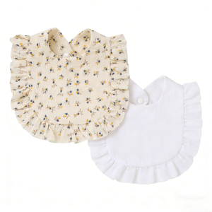 2 Pack Washable Baby Feeding Bibs Absorbent Anti-drool Bibs for Toddlers Boys Girls