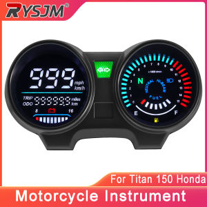 RYSJM | Newest Motorcycle Speedometer Digital LED Electronics LCD RPM Tachometer For TITAN150 For Honda CG150 Fan150 2010 2012 Braz