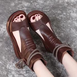 Giày Sandal Nữ Mùa Hè Kiểu La Mã Mũi Hở Cổ Cao Thoải Mái Đa Năng Thoáng Khí Đế Dày Phong Cách Thường Ngày