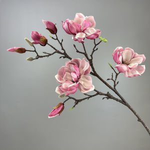 Large Magnolia Artificial Flowers Home Decor Wedding Living Room Dining Table Ornament Floral Art Studio Silk Flowers Floor Standing Decoration