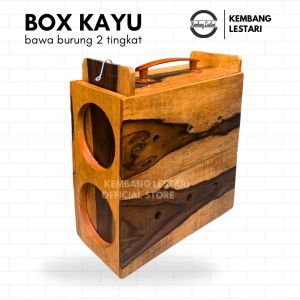 Box Burung Sangkar Untulan Tingkat Isi 2 kayu Sonokeling
