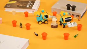 Mainan Mobil Konstruksi Kartun Model Mixer truck- Mainan Mobil Anak Detail Premium Berkualitas