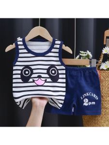 Bộ Đồ Trẻ Em Mùa Hè Bằng Cotton Nguyên Chất Mỏng Không Tay Quần Áo Nam Trẻ Em Thoáng Khí Thoải Mái Cho Bé Trai Và Bé Gái