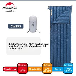 NatureHike | Túi Ngủ Lông Vịt Siêu Nhẹ Chống Thấm Nước Naturehike CW295 Kiểu Phong Bì Dành Cho Cắm Trại Mùa Đông -15 ℃   Đến 5 ℃   Nhiệt Độ Thoải Mái