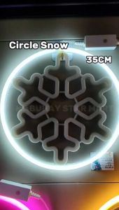 MABUHAY STAR Christmas Lights Diameter 35cm Circle + Snow Luminous Strip Light Decoration ZX75338/ZX75339