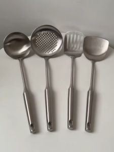 15“inch Wok Spatula Ladle Skimmer Gamit Sa Kusina Long Handle Spatula Large Spoon Stainless Steel Kitchen Utensils