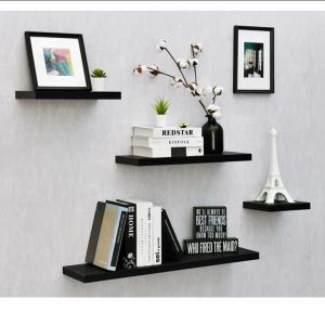 DEcTionS Rak Ambalan Tempel Dinding Minimalis Set 4 Buah 50/40/30/20 cm Floating Shelves Aesthetic
