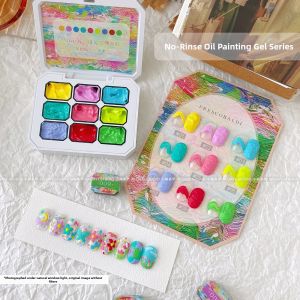Mini Nine Grids Oil Painting Gel Single Color Nail Art Carving 3D Painting Easy to Dry No Wash XEIJAYI Rykaergel Nail Art