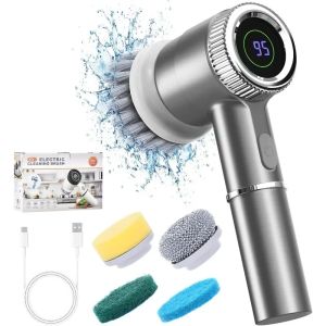 Electric Cleaning Brush With 2000 mAh Battery And Power SpinSpin Power Scrubber And WaterproofSuitable For KitchenToilet