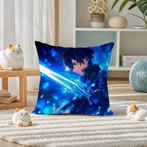 Bandai | Sword Art Online Progressive Movie Plush Pillow Cover Soft Short Plush Cushion Cover For Sofa Bedroom Home Decor Gift Decoration
