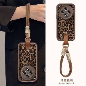 ใหม่ เคสโทรศัพท์ Phone Case OPPO Find X8 Pro FindX8 X5 Reno12 Pro 11 10 Pro + Plus 5G Ins เคส หนังรูปวาดเสือดาวแฟชั่นหนังกันกระแทกพร้อมสายคล้อง2024