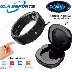 Nhẫn Thông Minh NFC 2025 Màn Hình Sức Khỏe Bluetooth Chống Nước 5ATM Theo Dõi Nhịp Tim Oxy Máu Giấc Ngủ Dành Cho Nam Và Nữ