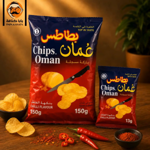 Oman Chips Sticks – 37 g crispy potato sticks spicy flavor.