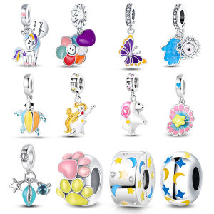 Hot Sale silver-plated Glow in the dark Firefly Honeybee Star Charms Beads Fit Qikaola Original Bracelets Fine DIY Jewelry Gift