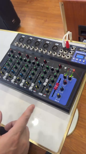 Bàn trộn âm thanh Mixer F7 7 kênh cao cấp bluetooth chống hú tốt Chuyên hát livestream karaoke