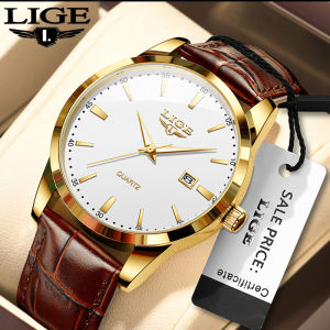 LIGE Fashion Watch Men Leather Military Sport Waterproof Watches For Women Luxury Bracelet Watch + Box