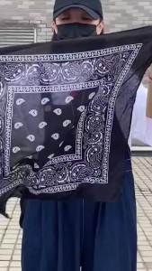 Fashion Cotton Bandana Scarf For Women Girls Kids Punk Square Bandanas Headwear Printed Head Scarf Headband Hair Accessories