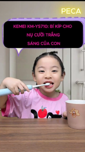 Bàn chải đánh răng điện trẻ em KEMEI KM-YS710 lông bàn chải tơ mềm an toàn điều chỉnh nhiều mức độ rung - Hàng chính hãng nhập khẩu PECA 260123