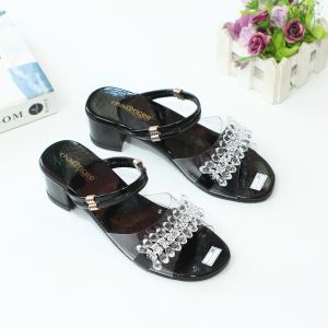 Sandal Heels Selop Wanita Dewasa Hak 5CM Motif Permata 01