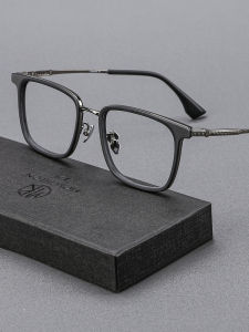 MOKCHEON | Ultra-light Retro Engraved Oversized Eyeglasses Frame Beta Titanium Temple For Prescriptions