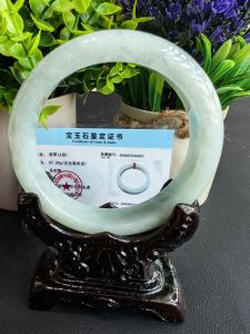 Type A Myanmar Jadeite Bangle 57.7x13x8.8mm H8 with Certificate | 天然A货翡翠玉镯
