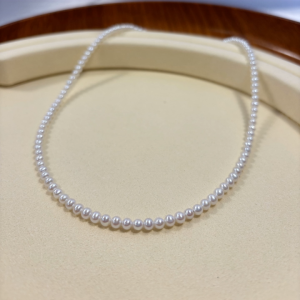 Carmel Jewelry Fresh Water Pearl Necklace Basic Classic Style Size 3.5-4 Highlight Accompanying Color Round Fashion Gift