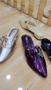 LODIEN Sepatu Sandal Wanita Simple Elegan Hak 3 Cm / Sepatu Sandal Wanita Dewasa Slip On Terbaru