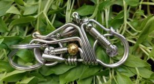 พวงกุญแจสแตนเลสงานแฮนด์เมด มอเตอร์ไซค์ K21 ขนาด6.5 -6.9 cm