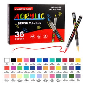 12/24/36/48 Color Acrylic Paint Pen Markers Brush Tip Paint Marker For Rock Painting Wood Canvas Stone Christmas Gift DIY Craft