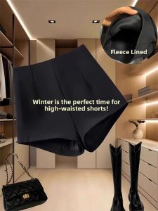 High Waist Slim Fit Winter Warm Shorts