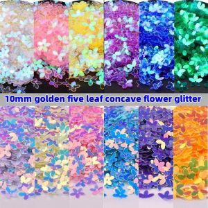 300pcs/Pack 10mm Concave Plum Flower Sequins Christmas Decoration Crafts Paillettes DIY Ornament Sewing Lentejuelas Accessories