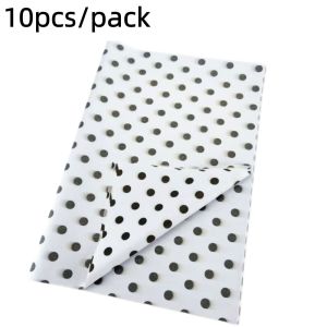 10pcs/pack Tissue Paper Black White Polka dot star leopard print Party Gift Box Wrapping Paper Clothing Packaging Paper