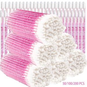 50/100/200 pieces disposable lip applicators crystal pink lipstick sticks / lipstick applicator sticks makeup tools
