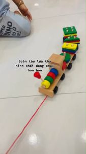 Đoàn tàu thả khối gỗ. Đồ chơi thông minh cho bé phát triển trí não