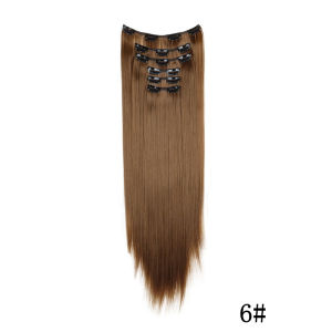 Synthetic Clips in Hair Extensions Long Straight Hairstyle Blonde Black Hairpieces Heat Resistant False Hair Daily Use