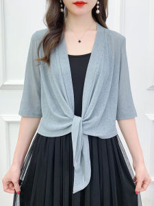 เสื้อคาร์ดิแกนบางๆ ทรงหลวมๆ สำหรับผู้หญิงไซส์ใหญ่ เสื้อคลุมแขนยาวคอวี ทรงหลวมๆ สำหรับใส่กับกระโปรง